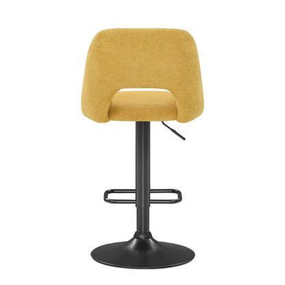 Nuvia Contemporary Adjustable Barstool with Upholstered Swivel Seats, Set of 2