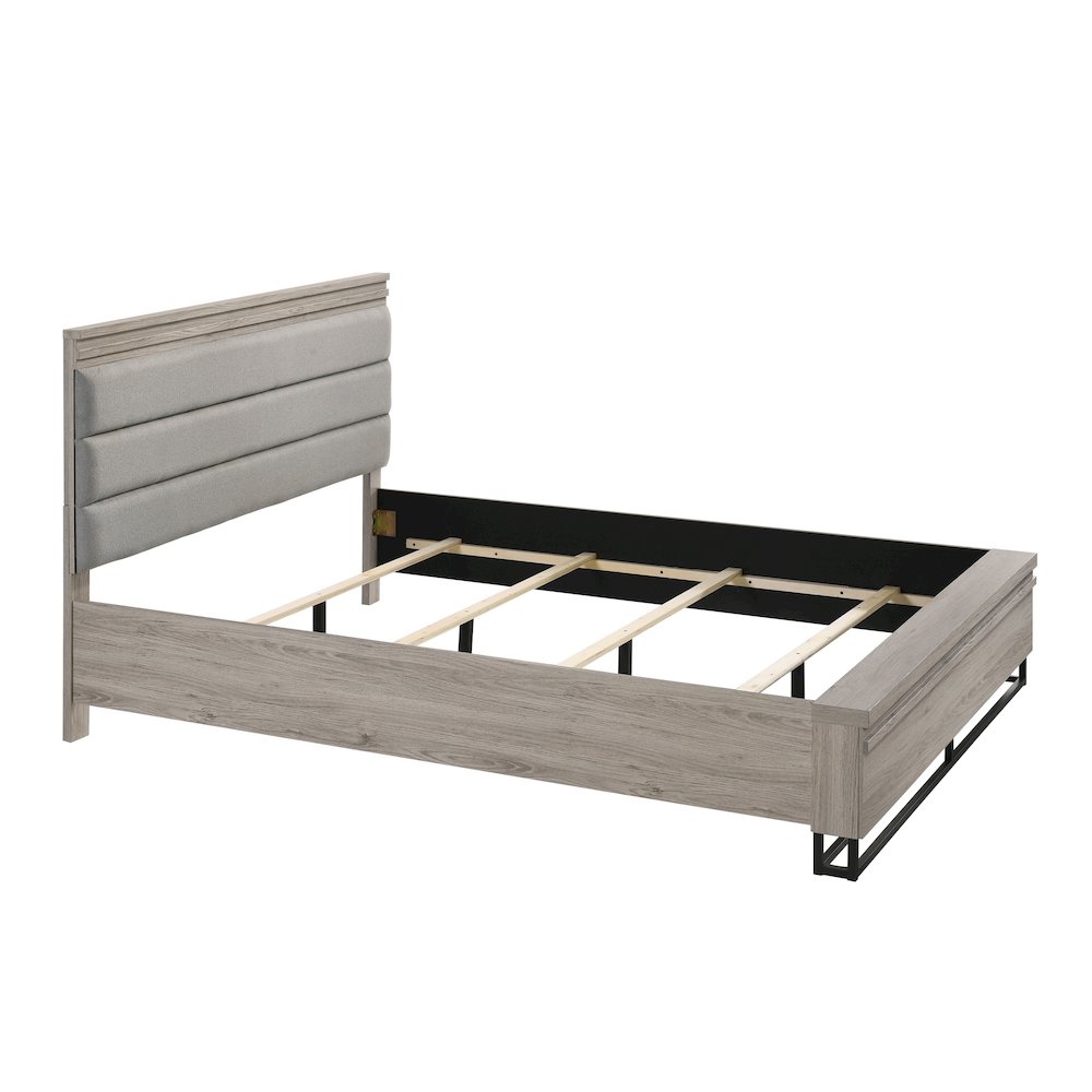 Wallbed Bed, Dresser, Mirror, and 2 Nightstands, Weathered Gray, Queen