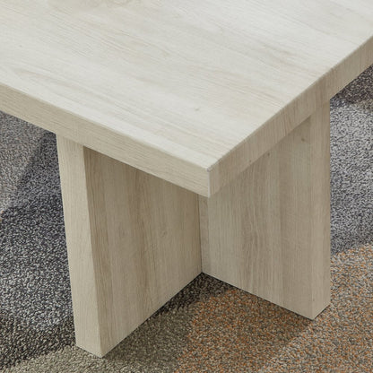 Mchome Square End Table, Nightstand, White Finish