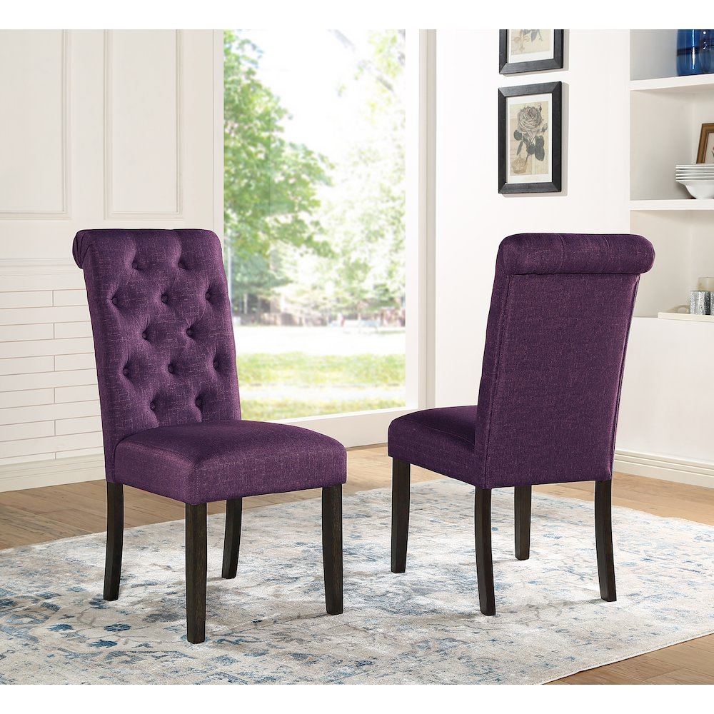Leviton Urban Style Dining Set: Table and 6 Chairs, Purple