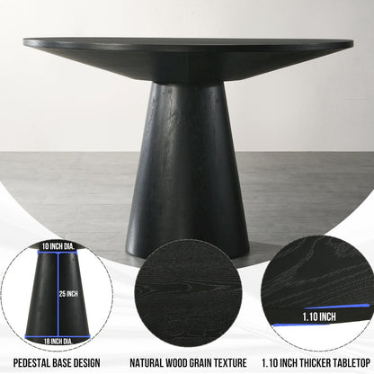 Vogel 5-Piece Round Dining Set, Pedestal Dining Table with 4 Chairs, Blue