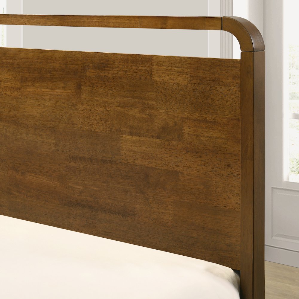 Eldren Wood Bedroom Set, King Platform Bed with Dresser, Mirror,Two Nightstands