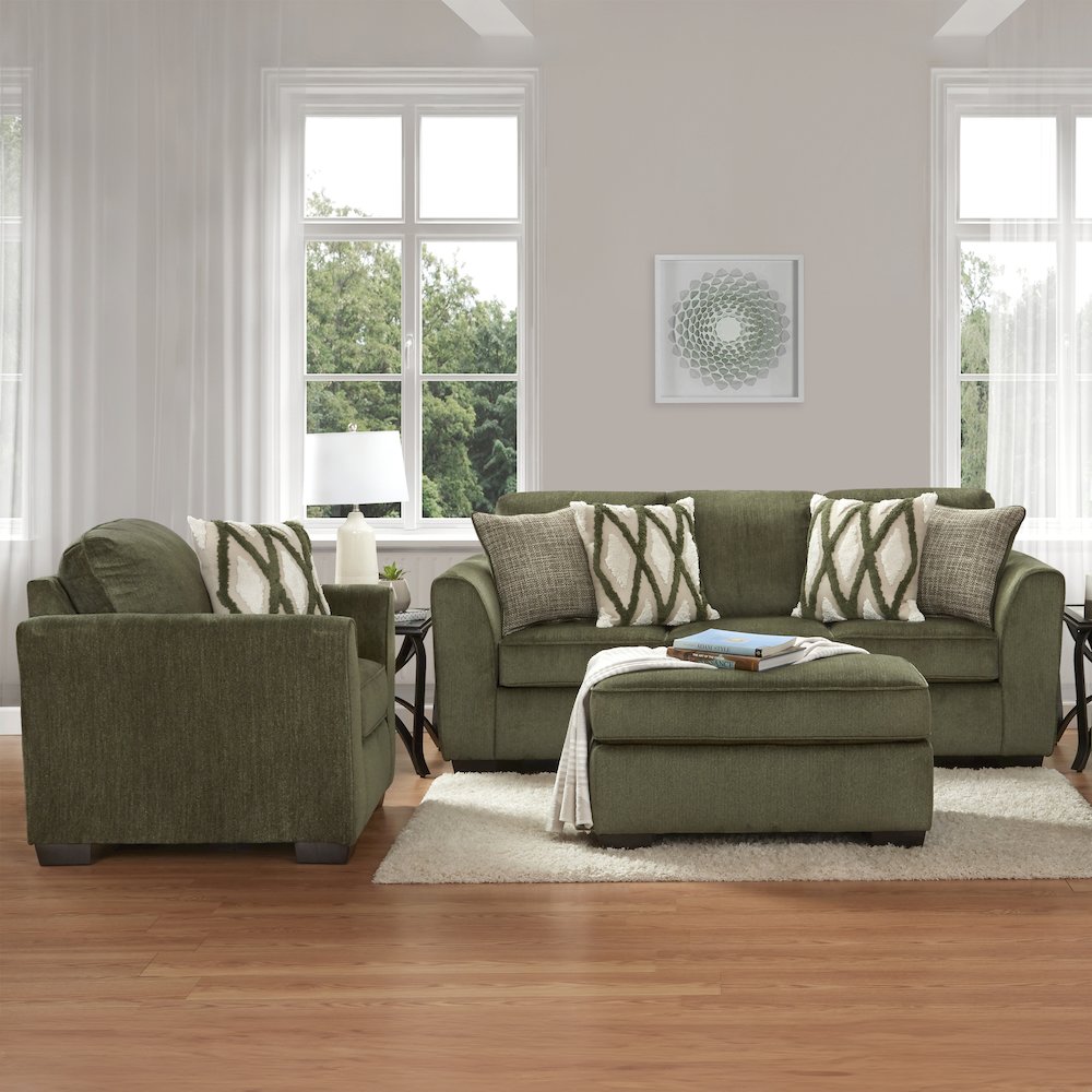 Marvella 3-PC Living Room Set, Sofa, Chair, and Ottoman with Chenille Upholstery