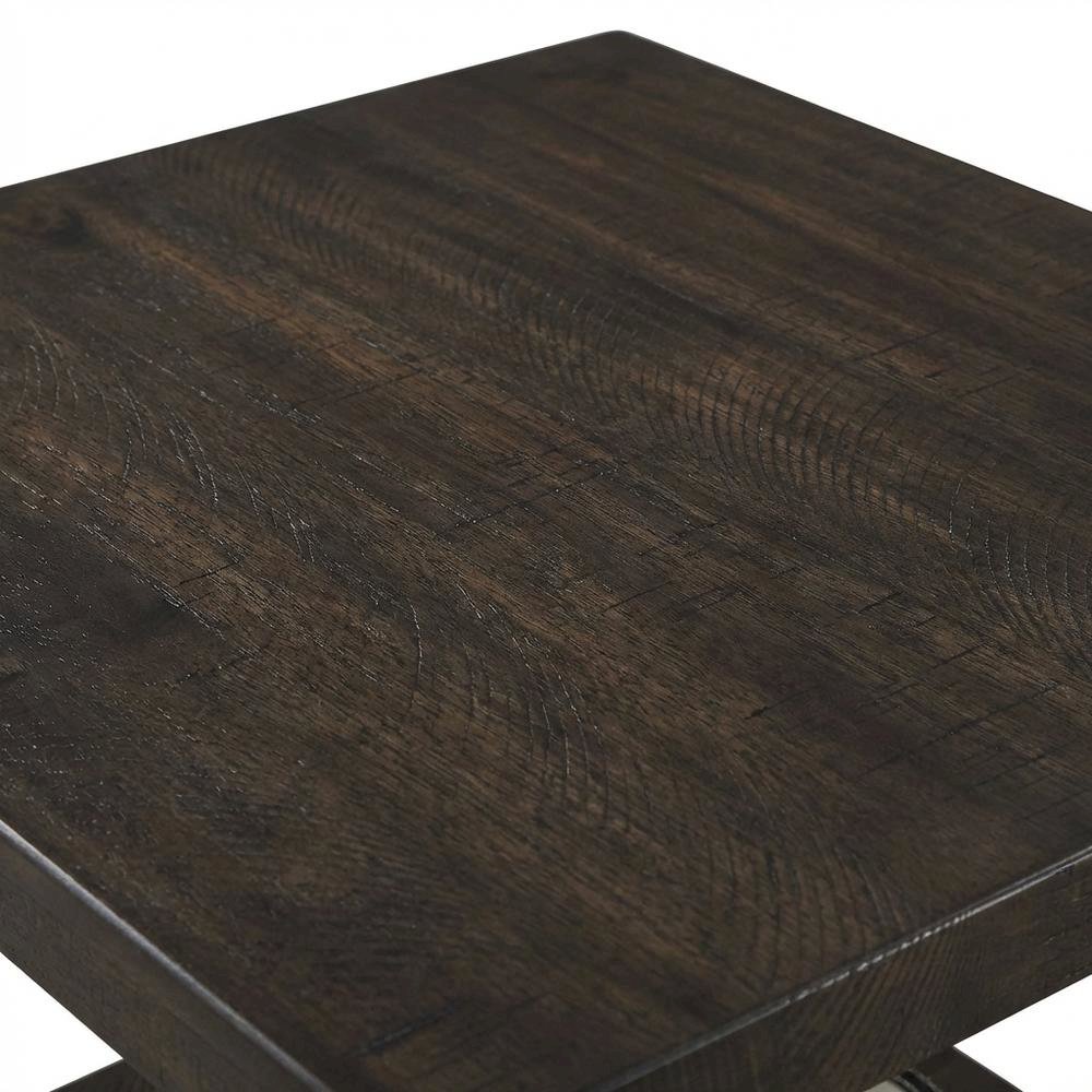 Brown, End Side Table, Open Shelf, Quality Build, Durable Wood Frame