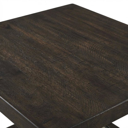 Brown, End Side Table, Open Shelf, Quality Build, Durable Wood Frame
