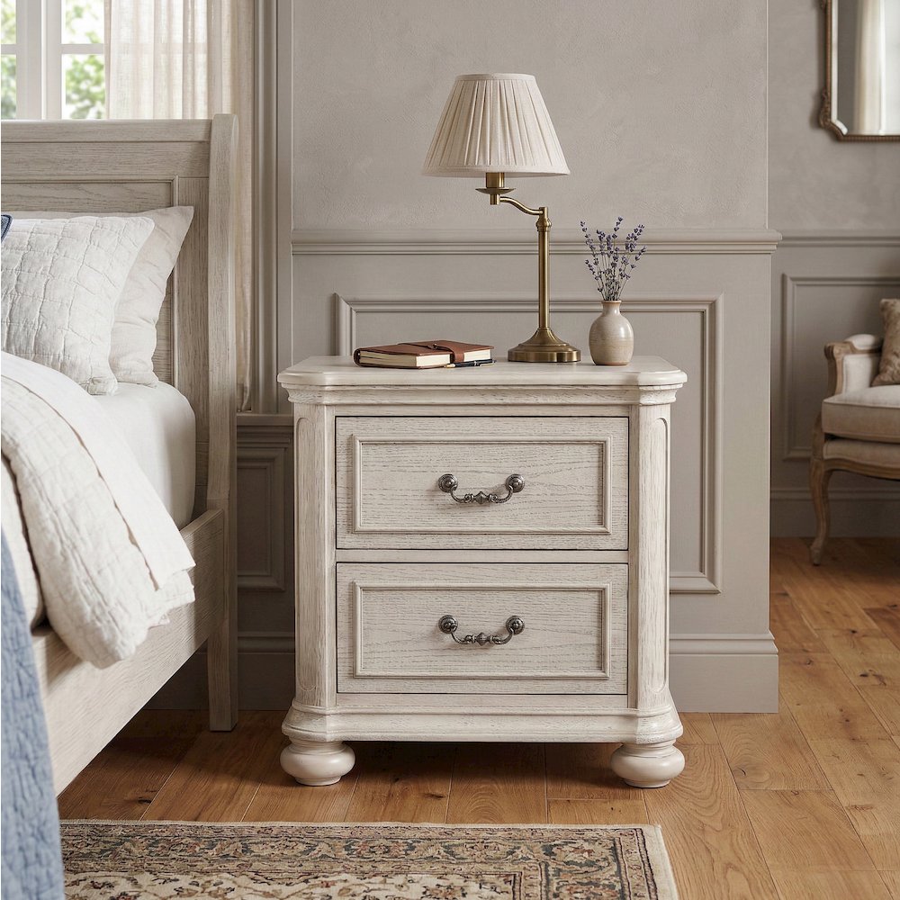 Nelson French Traditional 5-Piece Bedroom Set, Antique White, Queen