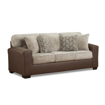 Marvella 2-Piece Living Room Sofa and Loveseat Set, Chocolate Faux Leather