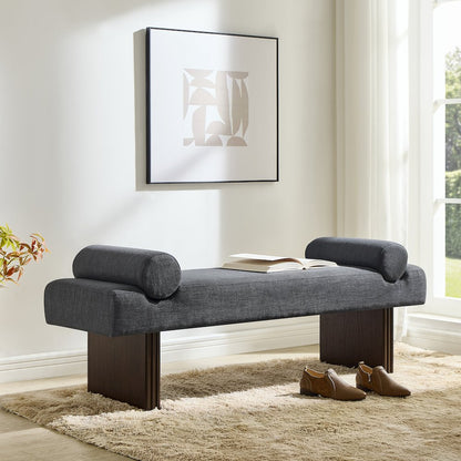 Brooke Contemporary Upholstered Bench, Black