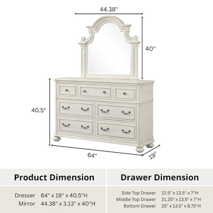 Nelson French Traditional 4-Piece Bedroom Set, Antique White, Queen