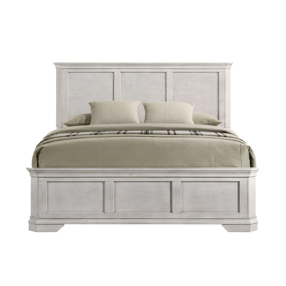 Maderne Wood Panel Bed with Dresser, Mirror, Nightstand, King