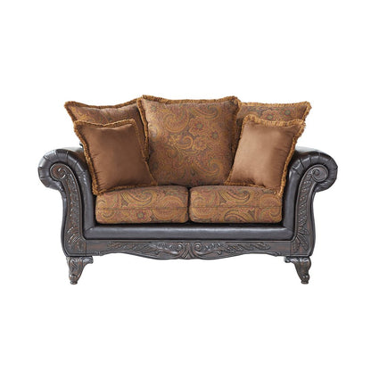 San Marino 2-Tone Chocolate Microfiber Sofa & Loveseat, Made in USA