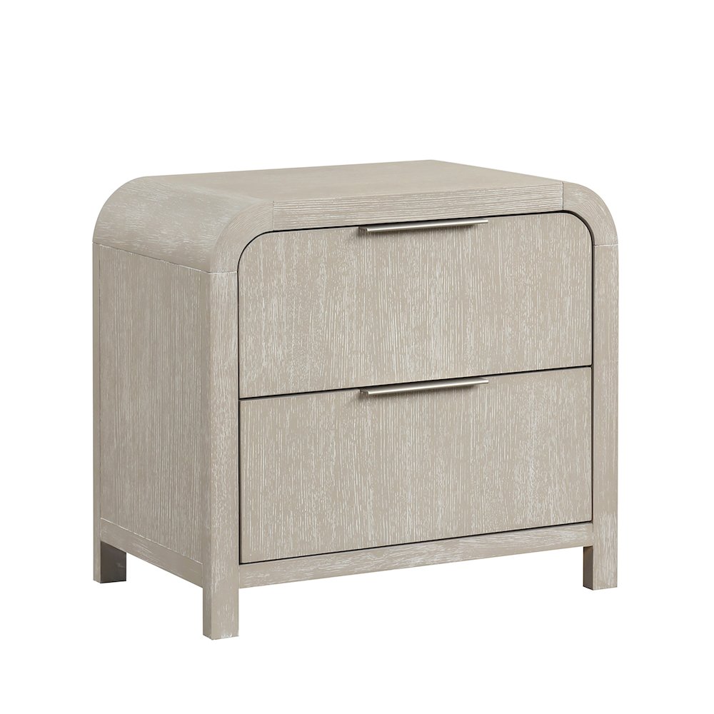 Tavari Contemporary 2-Drawer Wood Nightstand, Light Gray