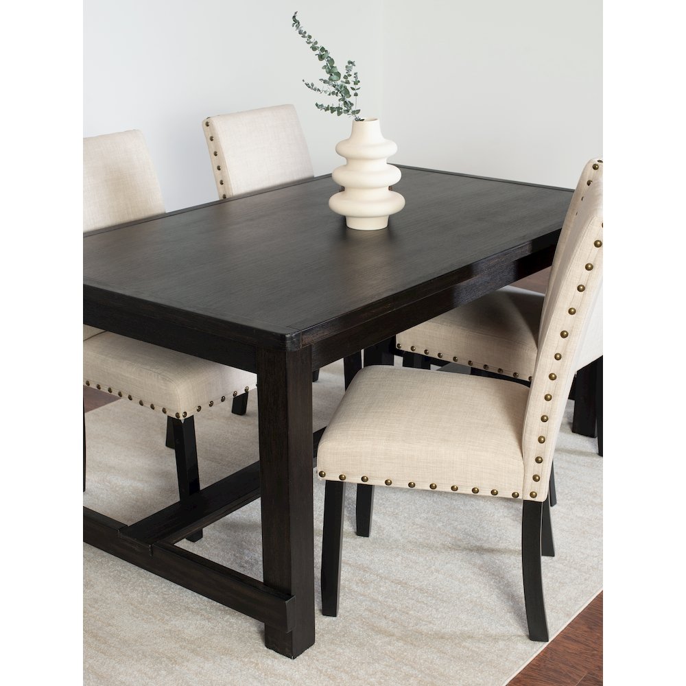 6-Piece Dining Set, Dining Table with 4 Stylish Chairs and a Bench, Tan