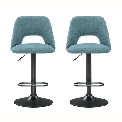 Nuvia Contemporary Adjustable Barstool with Upholstered Swivel Seats, Set of 2
