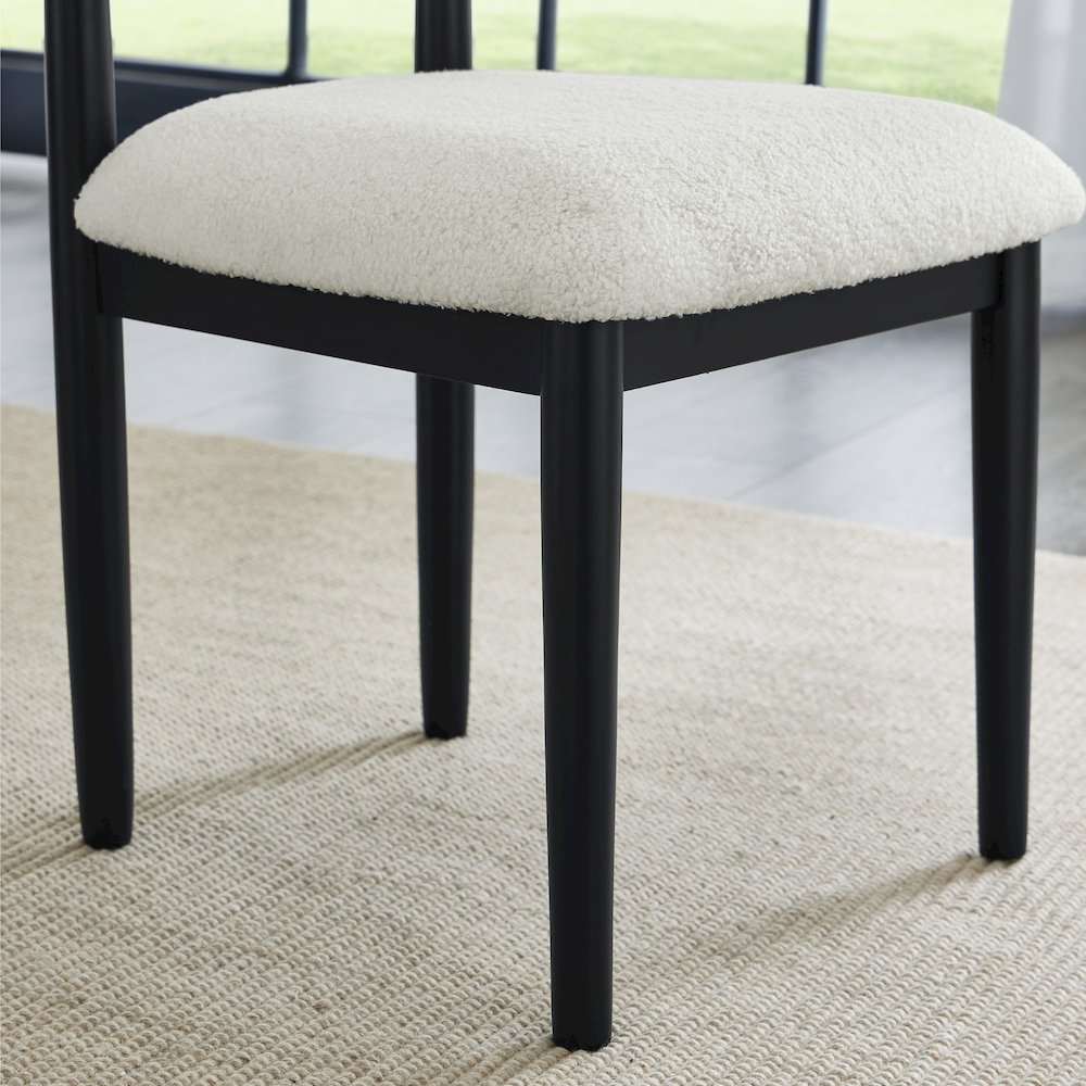 Henriet 5-Piece Round Dining Set,Pedestal DiningTable with 4Stylish Chairs,Black