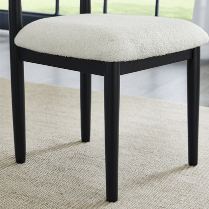 Henriet 5-Piece Round Dining Set,Pedestal DiningTable with 4Stylish Chairs,Black
