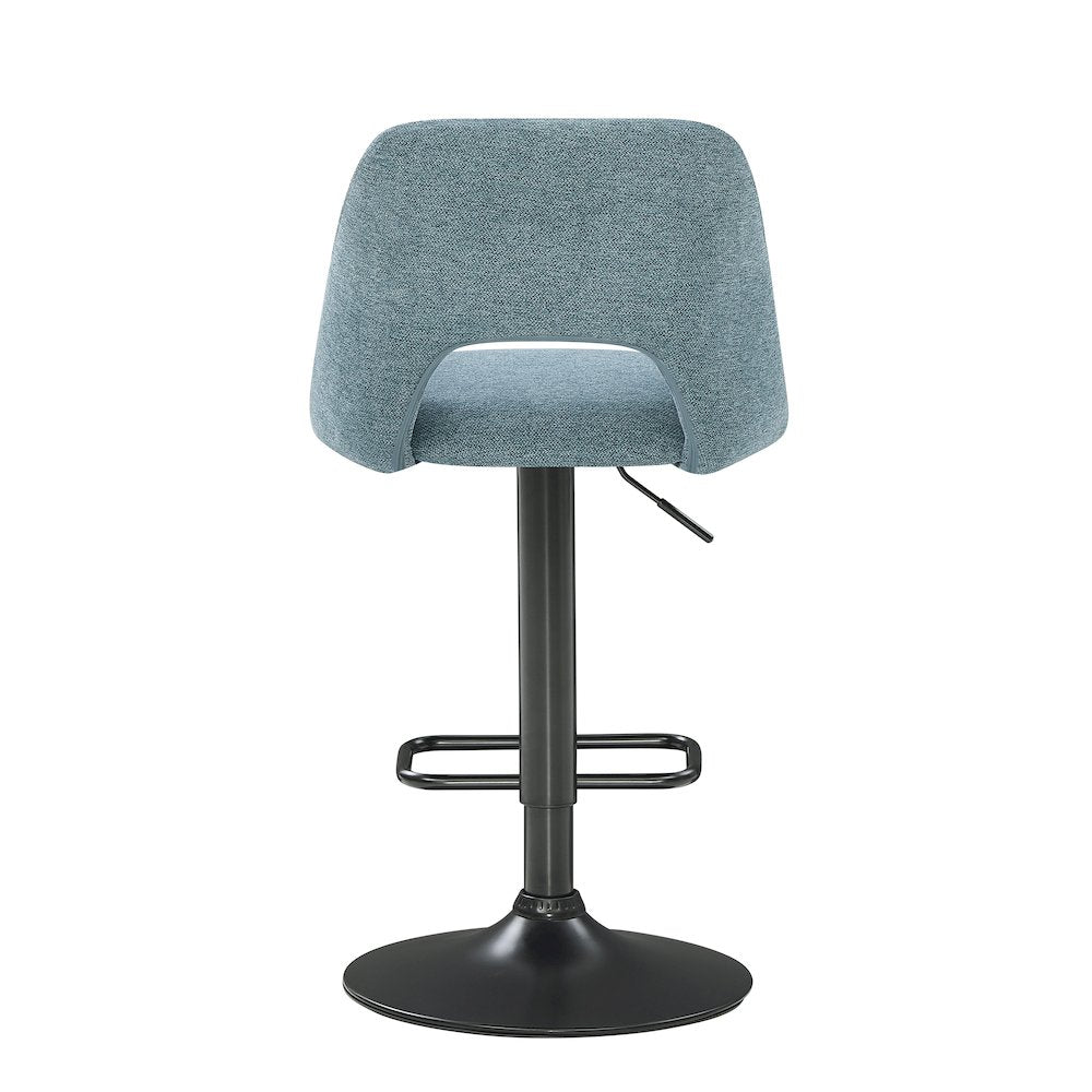 Nuvia Contemporary Adjustable Barstool with Upholstered Swivel Seats, Set of 2