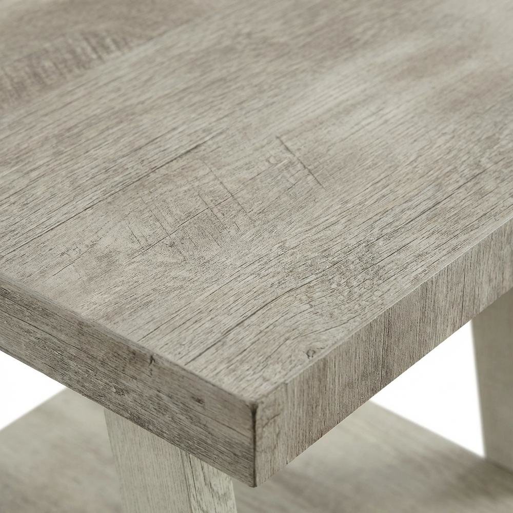 Beige, End Side Table, Open Shelf, Quality Build, Durable Wood Frame