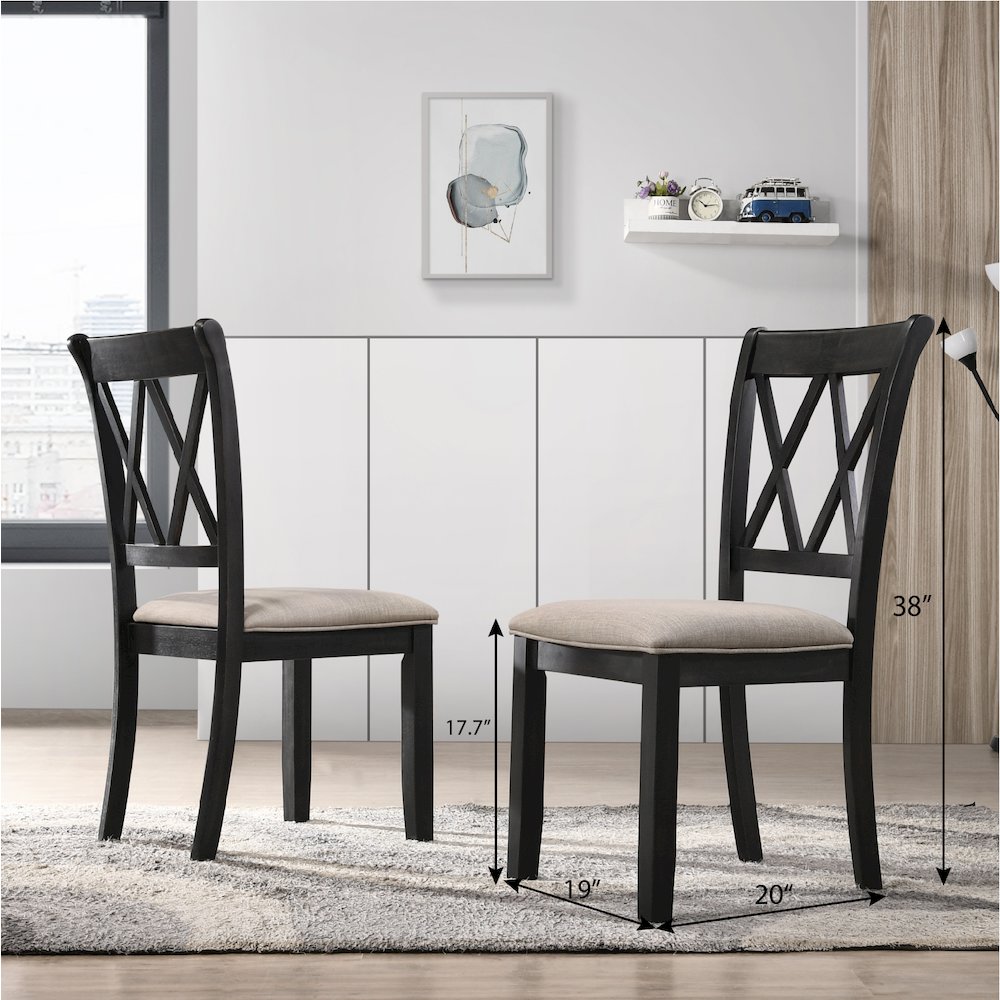 Arroyo 5-Pc Dining Set, Hairpin Dining Table with 4 Chairs, Rich Black