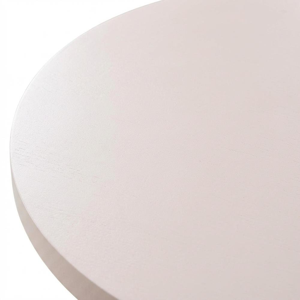 Pink round end table with shelf, modern design for living room accents