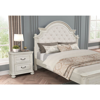 Nelson French Traditional 3-Piece Bedroom Set, Antique White, King