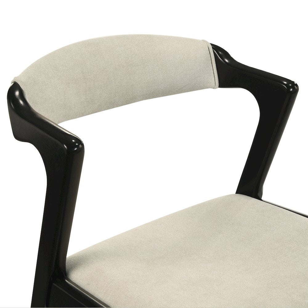 Lavin Walnut Finish Upholstered Dining Chairs, Set of 2