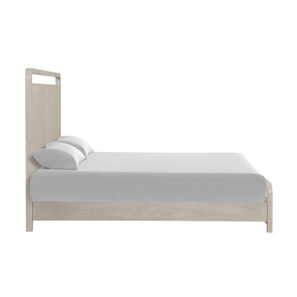 Tavari Wood Panel Bed, Light Gray Finish, Queen