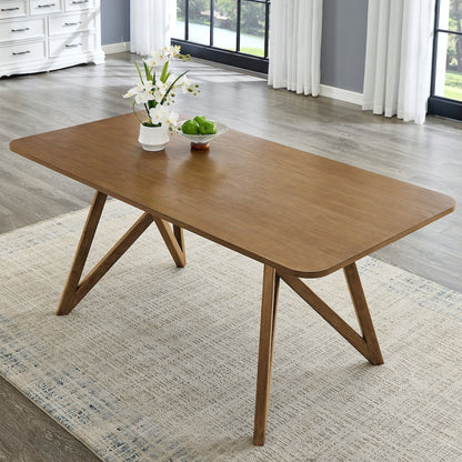 Axler 70-in Length Dining Table, Tripod-Cross Leg, Light Oak