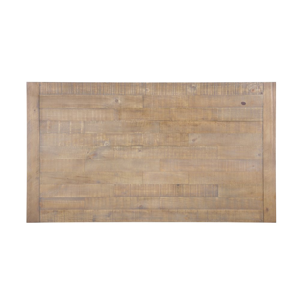 Prato Antique White and Distressed Oak Two-tone Finish Wood Dining Table