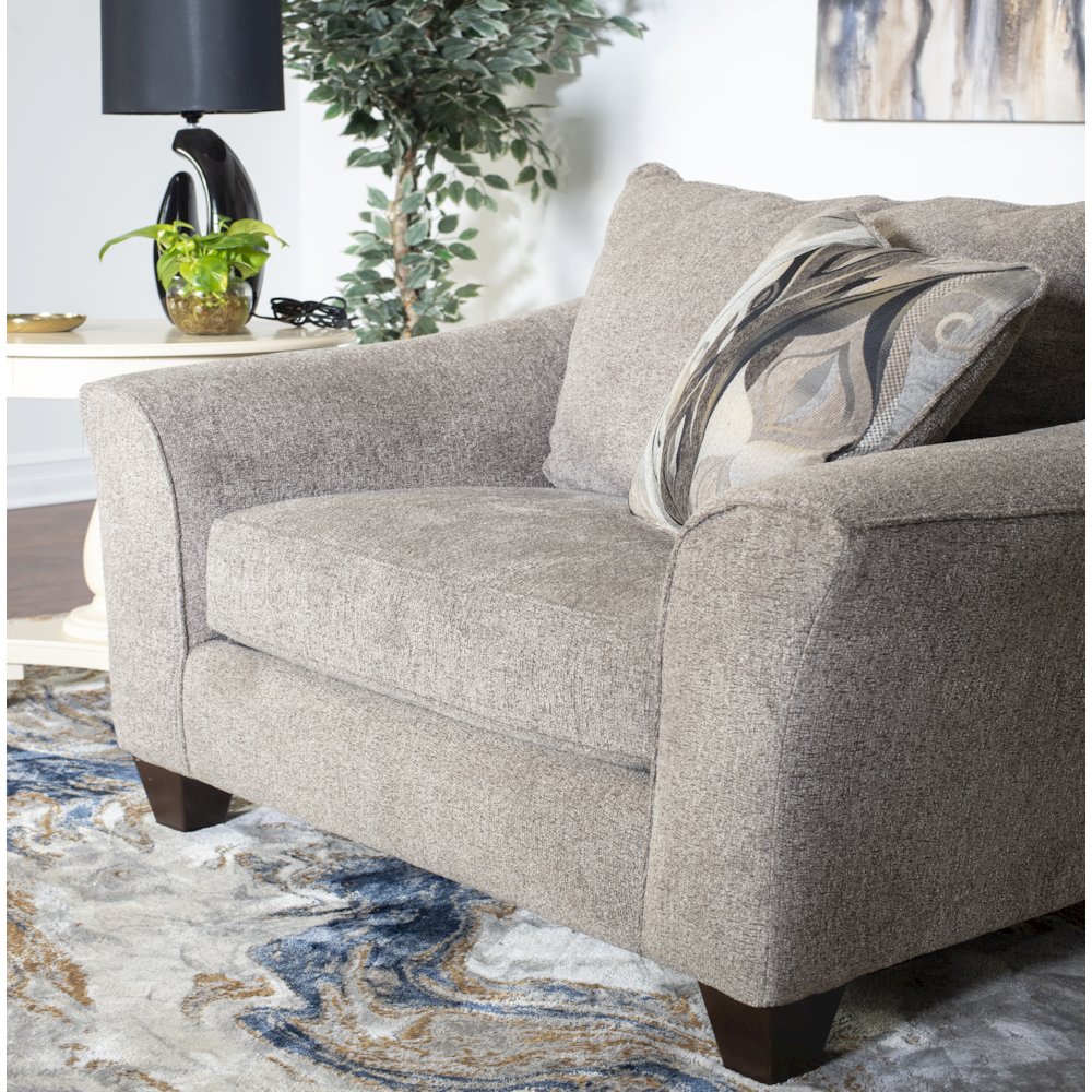Camero Platinum Fabric Accent Chair and Ottoman Set