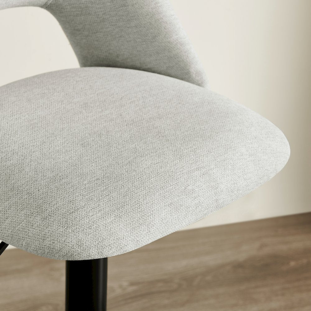 Nuvia Contemporary Adjustable Barstool with Upholstered Swivel Seats, Set of 2