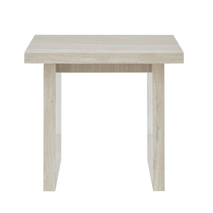 Cavira Modern Faux Marble Living Room End Table, Beige