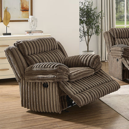 Ardello Manual Recliner with Wide-Wale Corduroy Upholstery, Chocolate