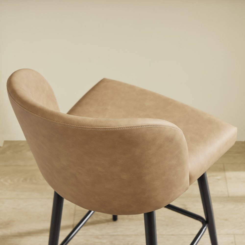 Rhythm Upholstered Counter Height Stool, 360° Swivel, Set of 2, Camel