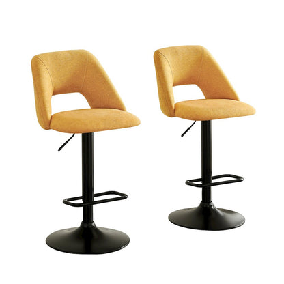 Nuvia Contemporary Adjustable Barstool with Upholstered Swivel Seats, Set of 2