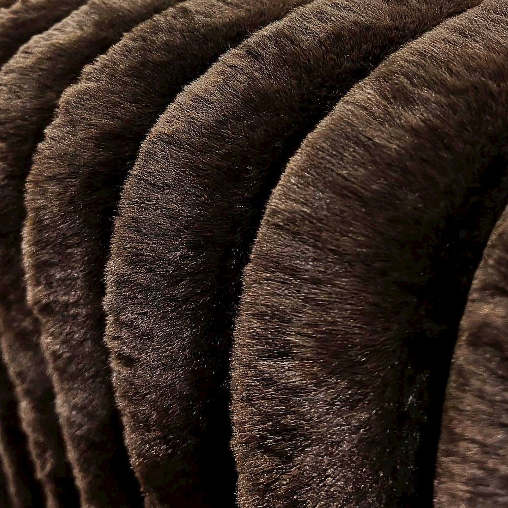 Solenne Oversized Ottoman with Jumbo Corduroy Upholstery, Chocolate