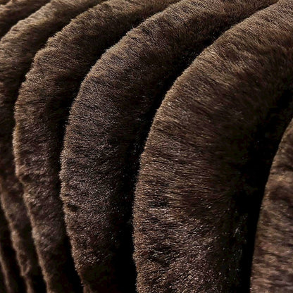 Solenne Oversized Ottoman with Jumbo Corduroy Upholstery, Chocolate
