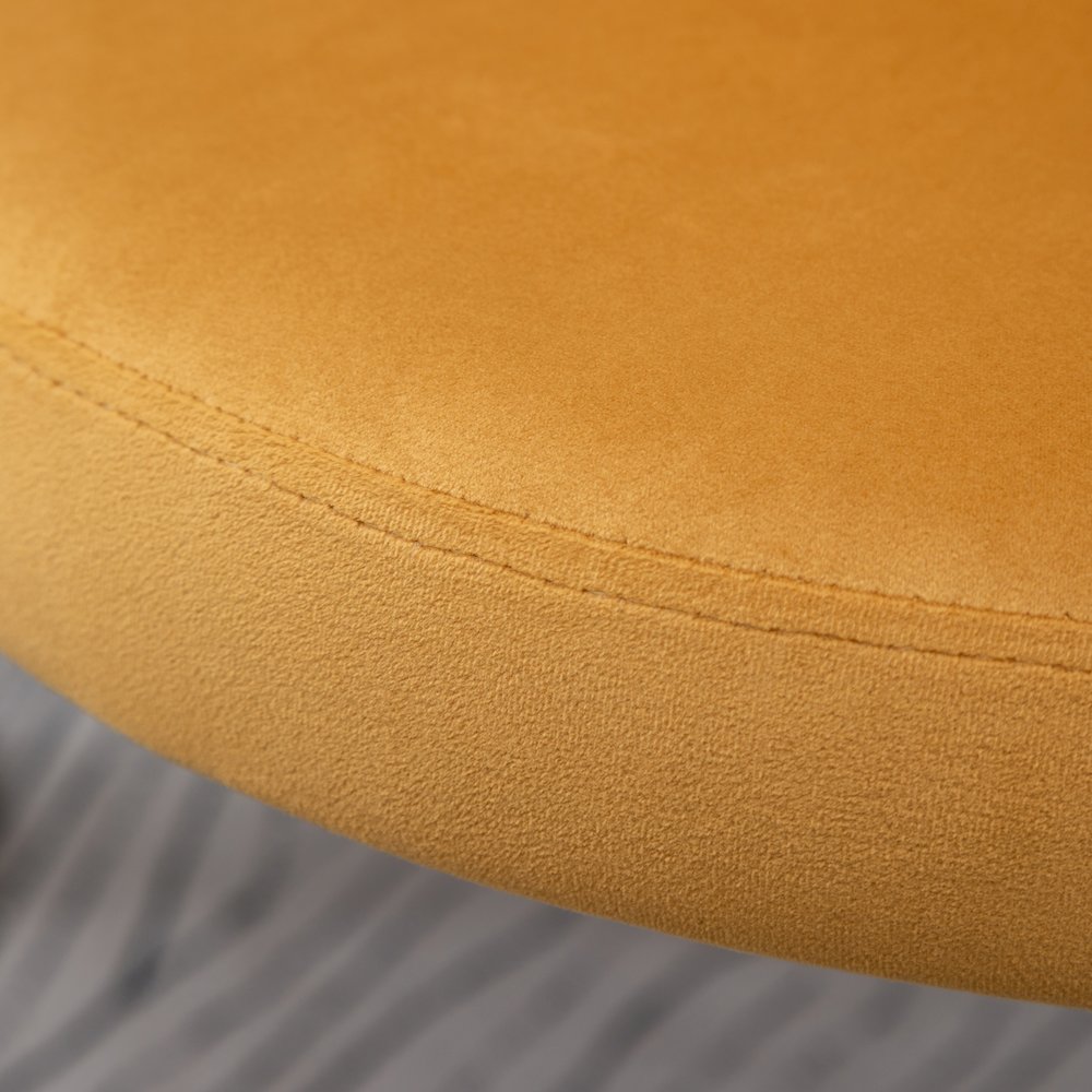 Amoa Contemporary Velvet Upholstery Dining Chair, Yellow, Set of 2
