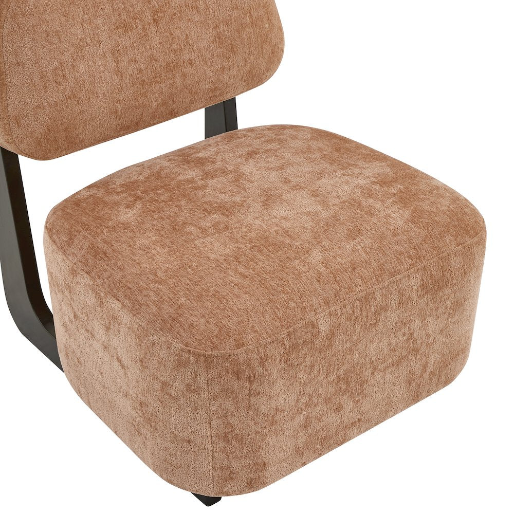 Solara Modern Accent Chair with Solid Wood Frame, Orange