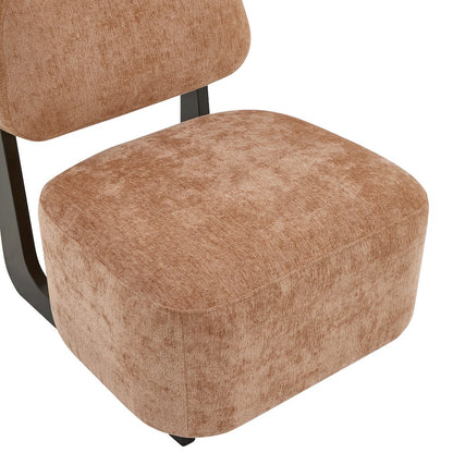 Solara Modern Accent Chair with Solid Wood Frame, Orange