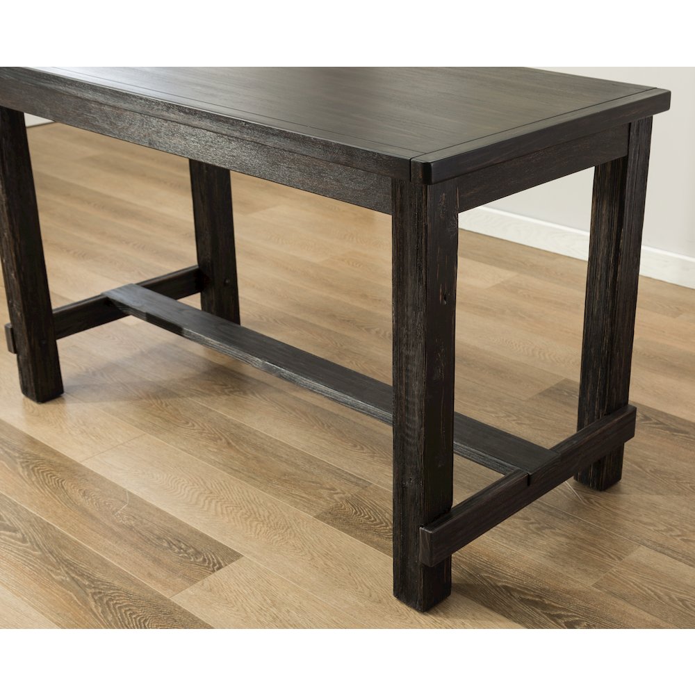 Leviton Antique Black Finished Wood 5-Piece Counter Height Dining Set, Gray