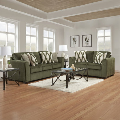 Marvella Living Room Sofa and Loveseat Set, Chenille Upholstery, Accent Pillows