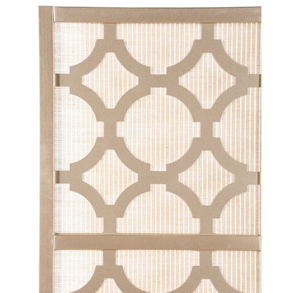 Quarterfoil infused Diamond Design 4-Panel Room Divider, Gold
