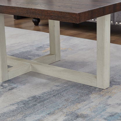 Luno Contemporary Coffee Table, Walnut and White