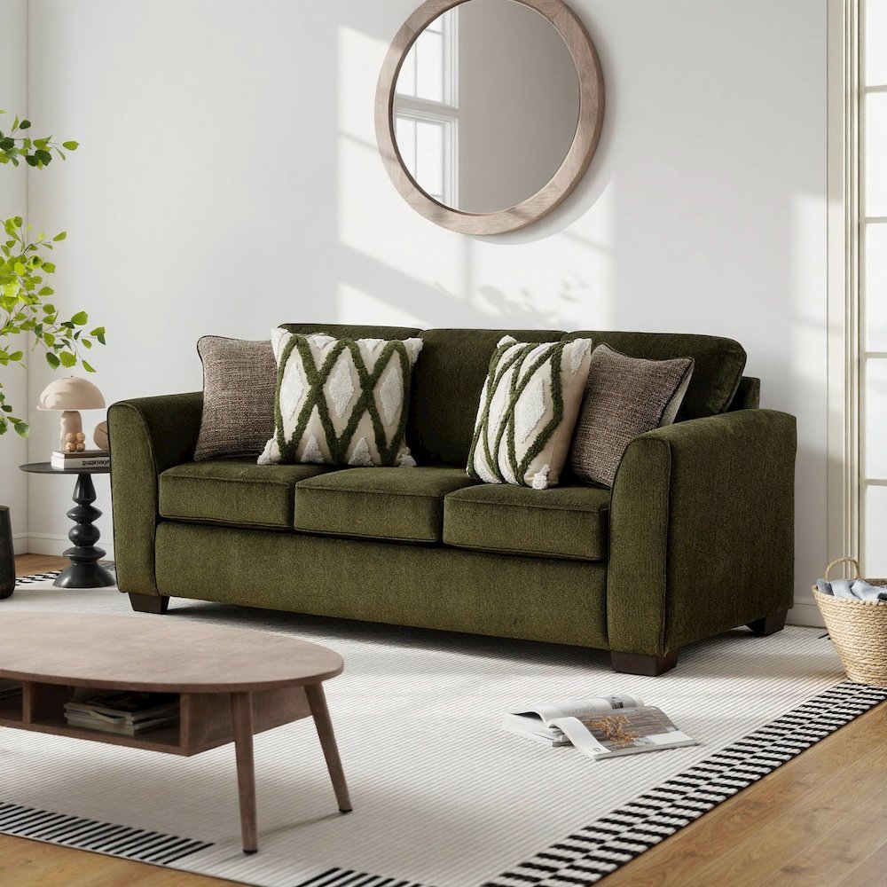 Marvella 4-PC Living Room Set, Sofa, Loveseat, Chair, Ottoman, Chenille