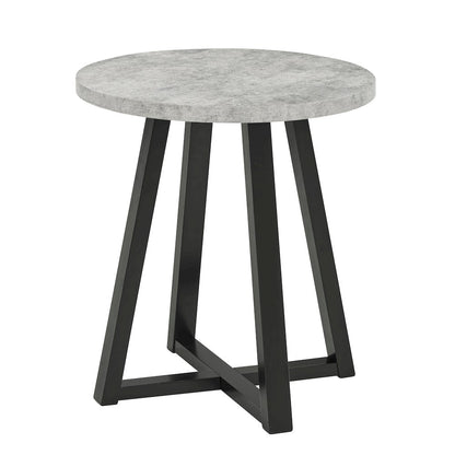 Modern Harmony Wood Round End Table, Gray