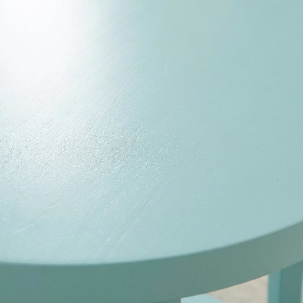 Teal Round End Table with Shelf for Lounge and Living Spaces