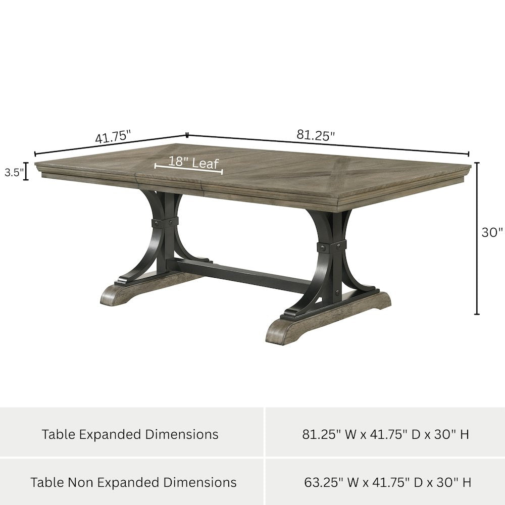 Birmingham Nailhead Driftwood Finish Extendable Table