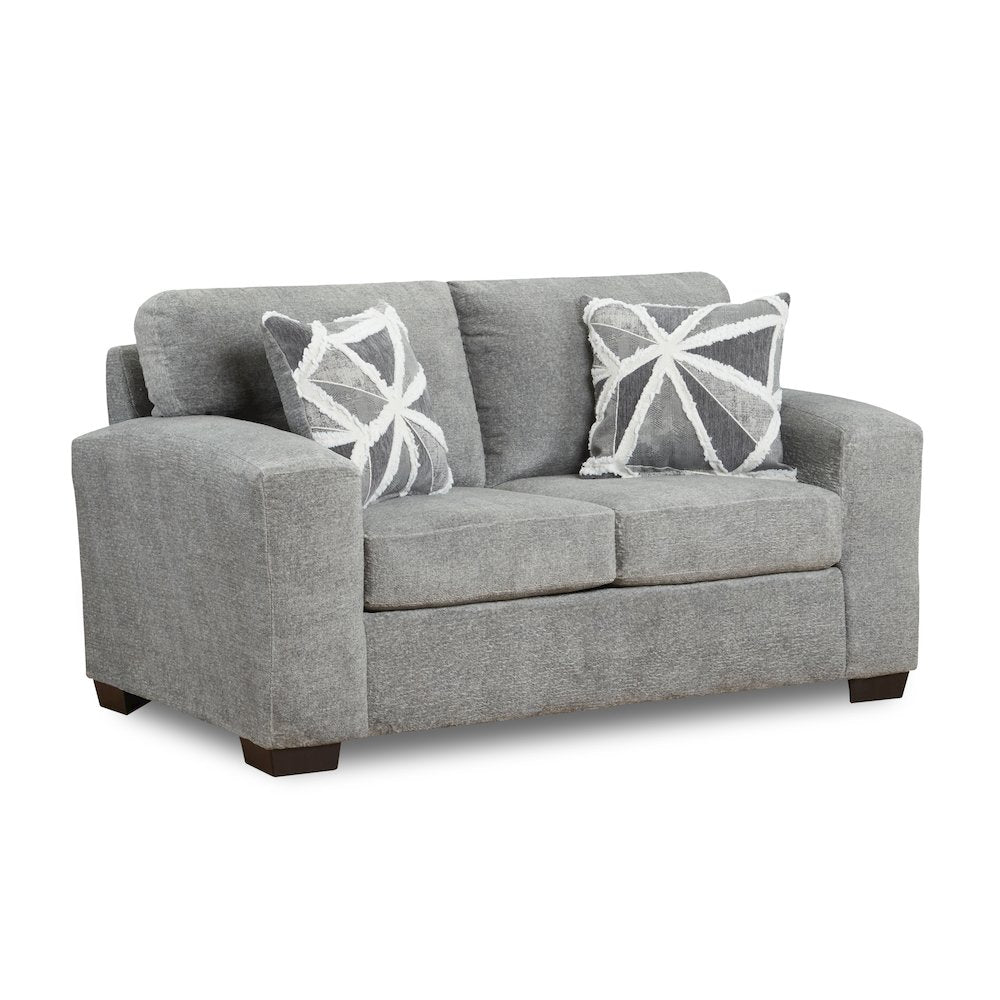 Arden Living Room Chenille Upholstered Loveseat, Posh Gray