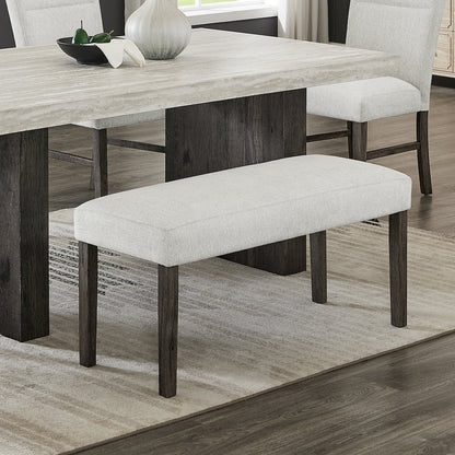 Sorlen Contemporary Upholstered Dining Bench, Gray